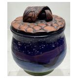 SIGNED ROBYN GIARLA ABSTRACT LIDDED JAR