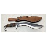 CHIPPAWA RED RIVER BOWIE KNIFE w SHEATH, 15in L
