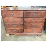 Vintage Colonial style 8-drawer double dresser