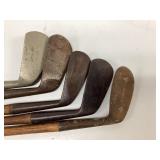 Antique hickory shafted golf clubs