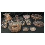 ASSORTED VTG. PINK DEPRESSION GLASS PIECES