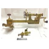 ANTIQUE BRASS WATCHMAKERS MANDREL LATHE