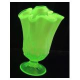 FENTON URANIUM/VASELINE GLASS LILY OF THE VALLEY