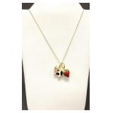 Mixed Gold Two 9k Charms Cow and Strawberry