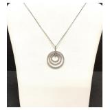 14 Karat White Gold Diamond Circle Pendant