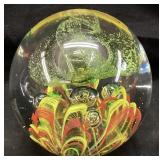 DYNASTY GALLERY HAND BLOWN ART GLASS PAPERWEIGHT