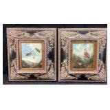 PAIR OF 20th CENTURY SIGNED K.MILLS BIRD OIL