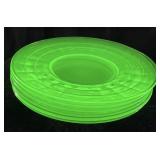 (6) VTG. URANIUM GLASS PLATES