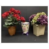 4 Vases with Flower Arrangements