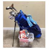 Vtg. Spalding golf clubs, bag and surplus of balls