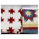 Vtg Star of Bethlehem quilt and a Red star quilt