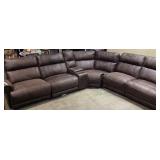 BADCOCK BROWN RECLINING 6-PIECE SECTIONAL SOFA,