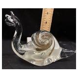 SIGNED ART GLASS SNAIL PAPERWEIGHT