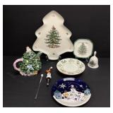Vtg Spode Ceramics and Christmas Themed Blown