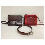 2 Brighton Leather Crossbody Handbags and a