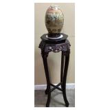 LARGE VTG. JAPANESE SATSUMA STYLE HAND PAINTED