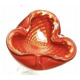 1950s ALFREDO BARBINI MURANO ORANGE CASED GOLD