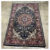 PERSIAN STYLE NAVY BLUE & RED RUG, 3x5ft