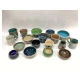 Handmade Pottery Bowls and Mugs 18 in total