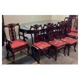 TRADITIONAL ROSEWOOD PEARL INLAY DINING SET,