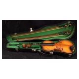 VTG. VIOLIN WITH BOWS & CASE, NEEDS STRINGS,