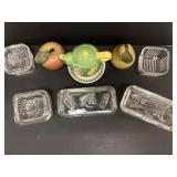 VTG Federal Glass refrigerator dishes, teapot