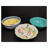 3 Large Bowls, Italian Majolica ceramic bowl,