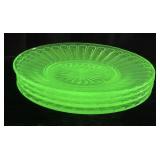 (4) VTG. URANIUM GLASS OPTIC PLATES