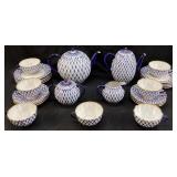 RUSSIAN IMPERIAL LOMONOSOV COBALT NET PORCELAIN