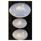 (3) WEDGWOOD JASPERWARE EGG-SHAPED TRINKET BOXES