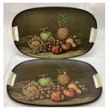 (2) DECORATIVE FRUIT SERVING TRAYS, MADE IN JAPAN