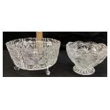 (2) AMERICAN BRILLIANT & LAUSITZER CUT CRYSTAL