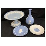 (4) VTG. WEDGWOOD JASPERWARE PIECES, GRAPEVINE