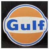 GULF OIL 35in DIE CUT SIGN, REPRO, NEW