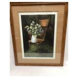 Vtg framed limited edition print titled "Touched