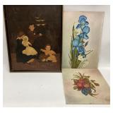 Vtg Folk Art paintings