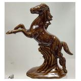 VAN BRIGGLE POTTERY BROWN GLAZE REARING HORSE