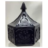 1970s TIARA INDIANA BLACK GLASS COLONIAL CANDY