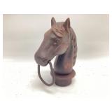 Vtg cast iron horse head hitching post topper
