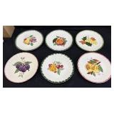 (6) BLUE RIDGE HAND PAINTED UNDERGLAZE PLATES