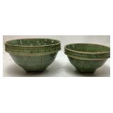 (2) 1930s MCCORY WINDOWPANE POTTERY BOWLS, #8 & #9