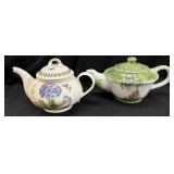 (2) DECORATIVE FLORAL TEAPOTS, PORTMEIRION SUSAN