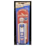 Vtg. Style Chevron Gasoline Tin Metal Thermometer