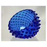 MCM FENTON COBALT BLUE HOBNAIL GLASS ORB ASHTRAY,