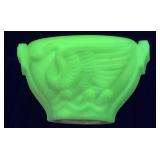 1936 MACBETH-EVANS MONAX URANIUM GLASS SWAN BOWL