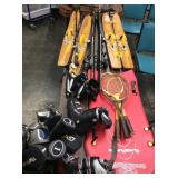 FULL TABLE OF WATER SKIIS, SNOW SKIIS, GOLF
