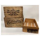 3 Wooden Crates Hallenreffer & Co and The