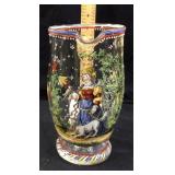 VTG. HAND BLOWN BOHEMIAN HAND PAINTED GLASS