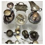 ASSORTED VTG. SILVER PLATE DISHES, SERVING