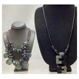 (2) EL DESIGN STYLE ABALONE SHELL NECKLACES